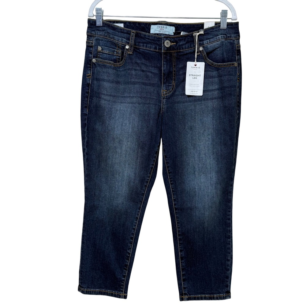 Torrid‎ Denim Straight Leg Jeans Cropped Maui Dark Wash Womens 10